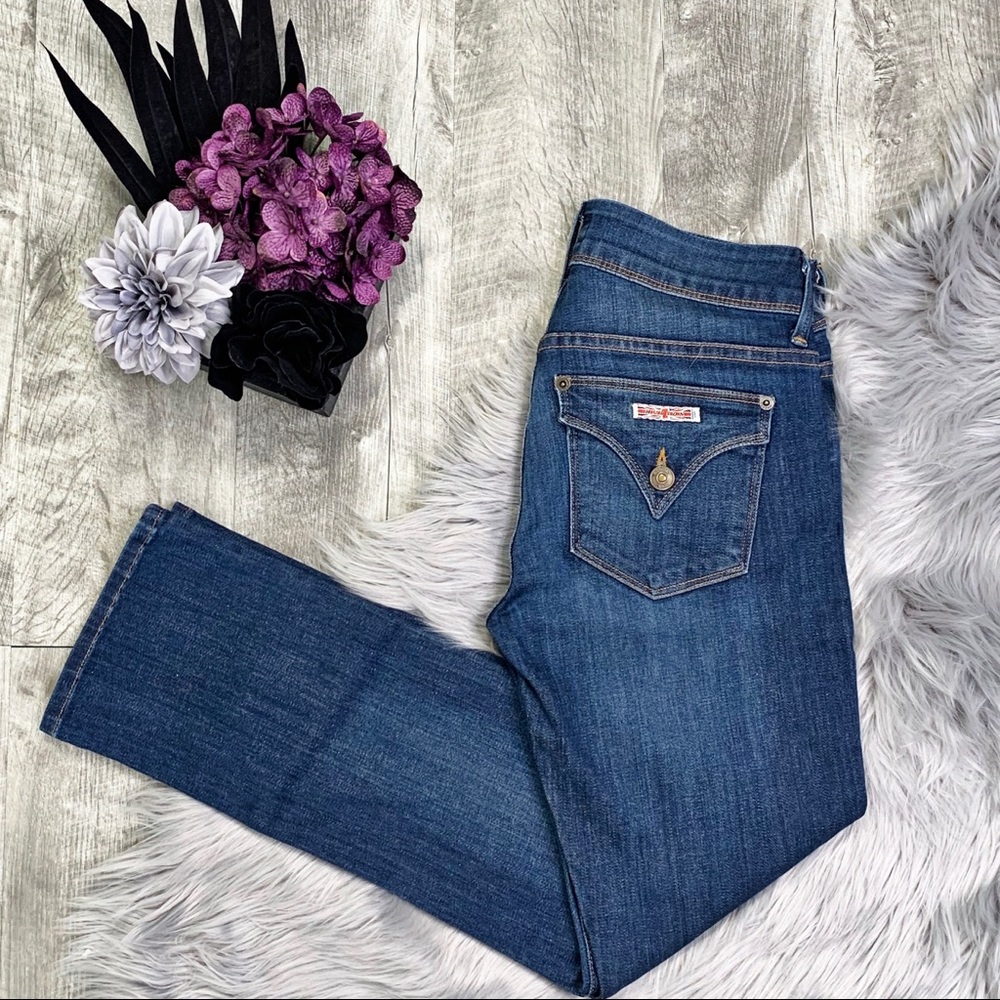 Hudson Signature Flap Pocket Straight Ankle Jeans